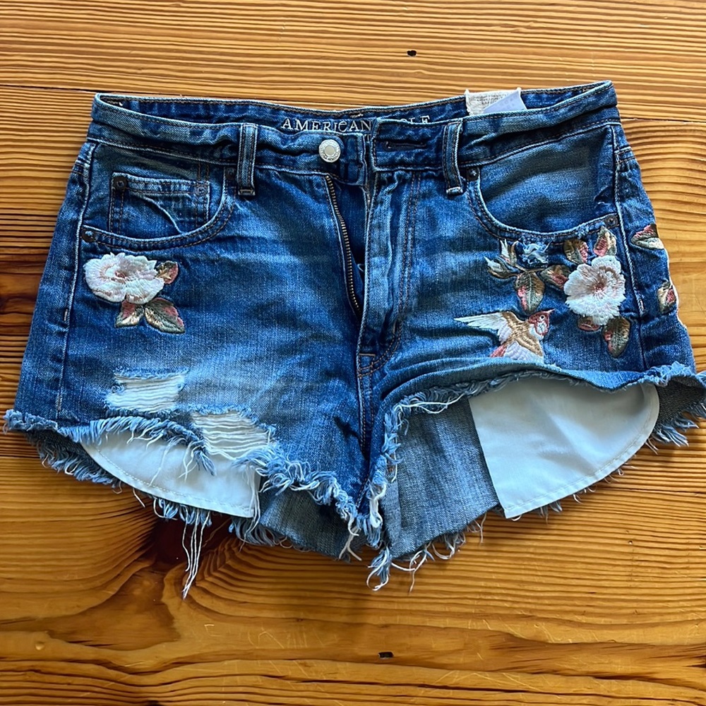 Vintage style cut off Jean shorts. Super cute and fun.